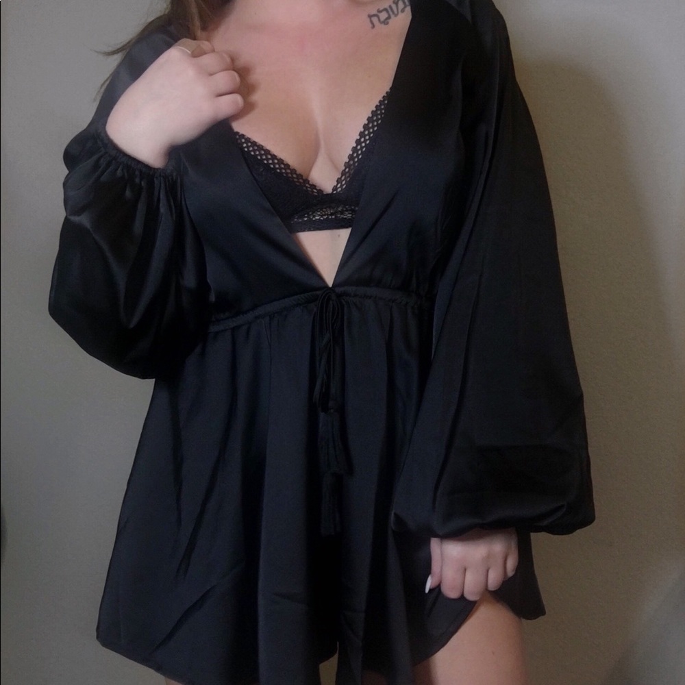 Satin Black Romper (sold))